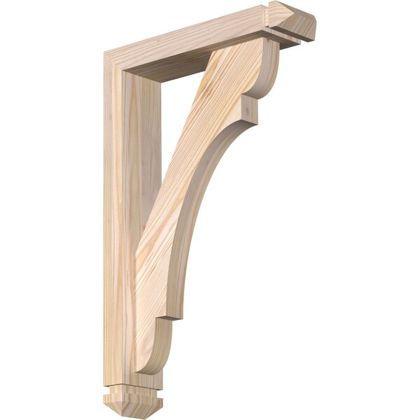 Ekena Millwork Olympic Arts and Crafts Smooth Bracket w/ Offset Brace, Douglas Fir, 3 1/2"W x 14"D x 22"H BKT0402X14X22OLY03SDF - main